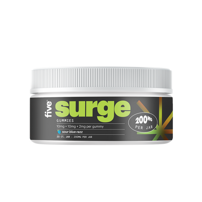 surge GUMMIES 10mg + 10mg + 2mg per gummy sour blue razz 20 CT. JAR - 200MG PER JAR